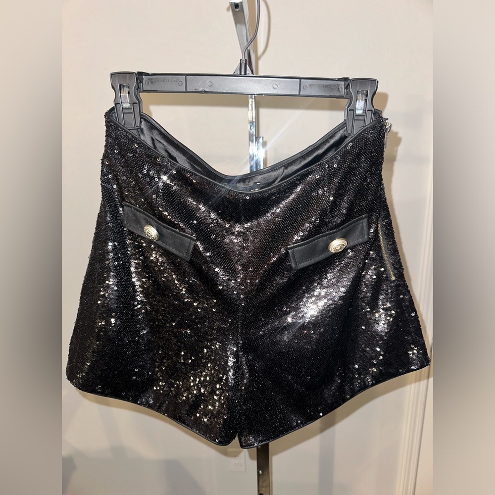 NWT Bridget Sequin Shorts in Black size 6